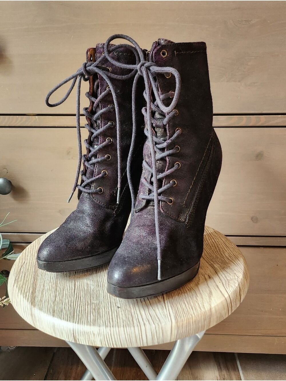 FRYE Harlow Lace Up Leather Boots Size 6